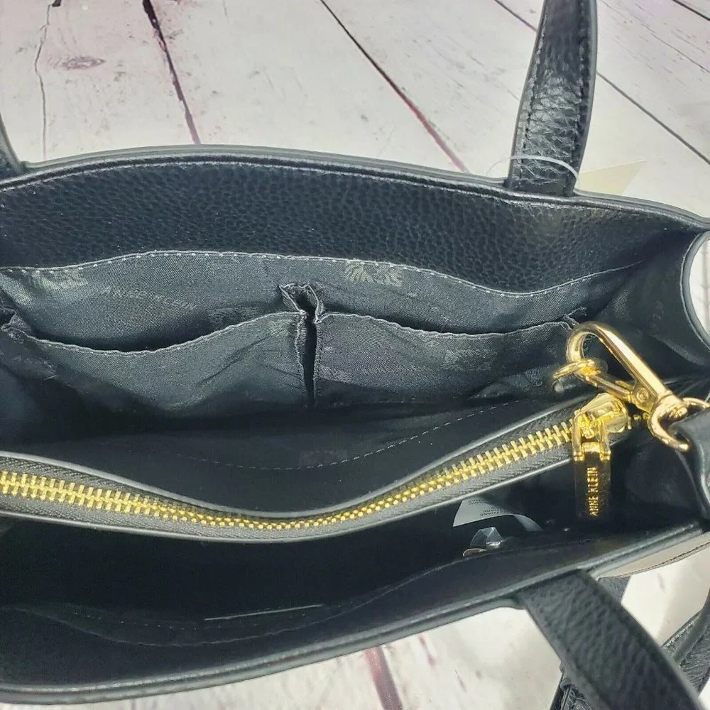 Anne Klein Women's Logo Curved Satchel Crossbody Bag